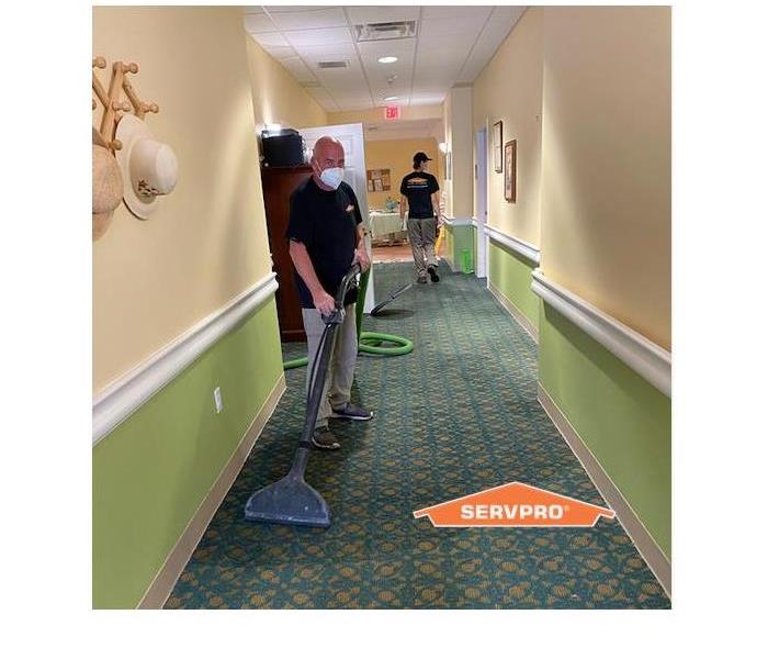 SERVPRO technician extracting water at an assisted living facility in Jacksonville 