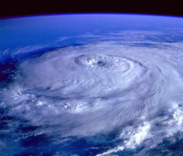 aerial photo of a hurricane