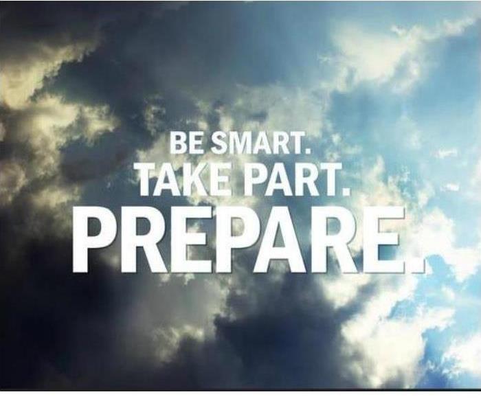 graphic with cloud background and the text "Be Smart. Prepare."